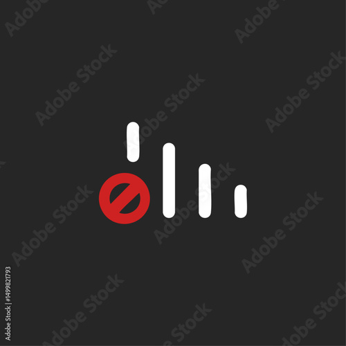 No network signal icon logo flat vector design