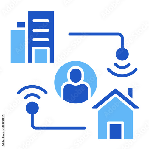 Hybrid Workforce  Icon Element For Design	