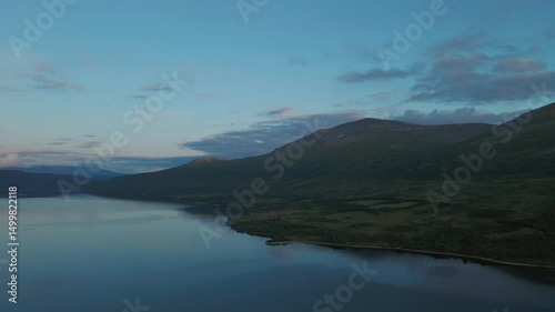 Dramatic clouds over Lake Gevilvatnet at sunset