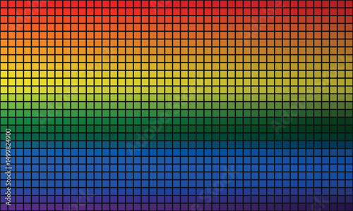 LGBT flag background in pixel art style vector illustration.
