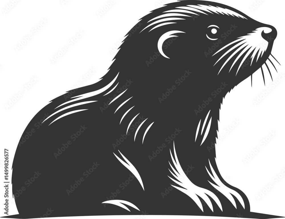 Fototapeta premium Mole vector animal drawing silhouette