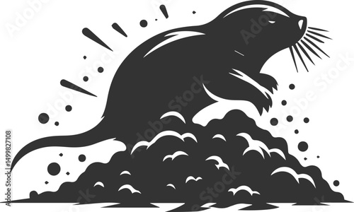 Mole vector animal drawing silhouette