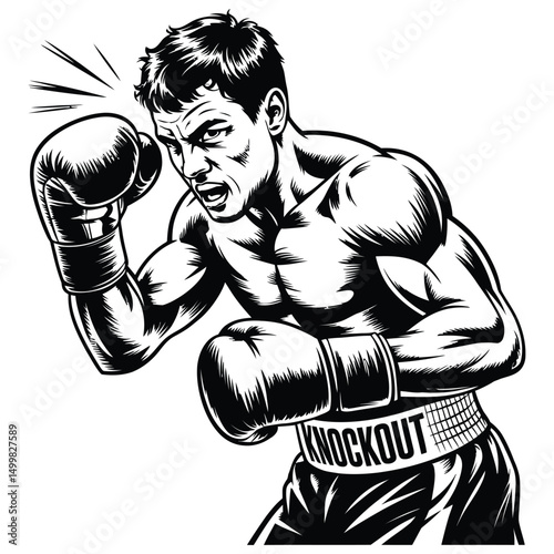 boxer with boxing gloves