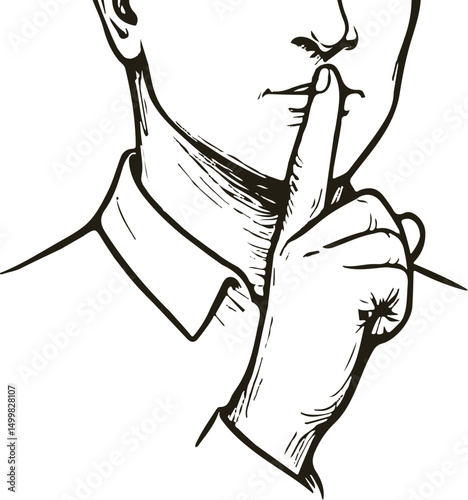 Man Showing Silence Gesture
