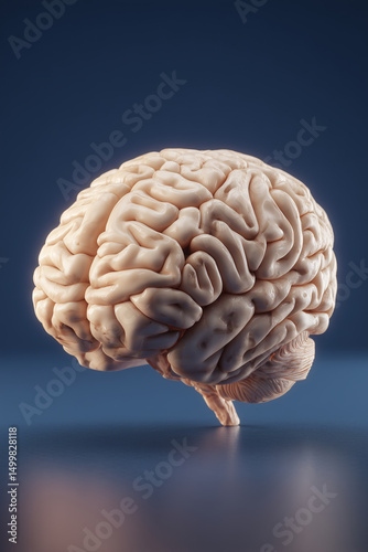 Detailed plastic brain structure on display