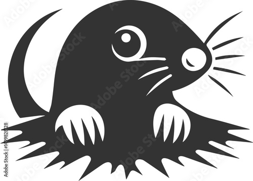 Mole vector animal drawing silhouette