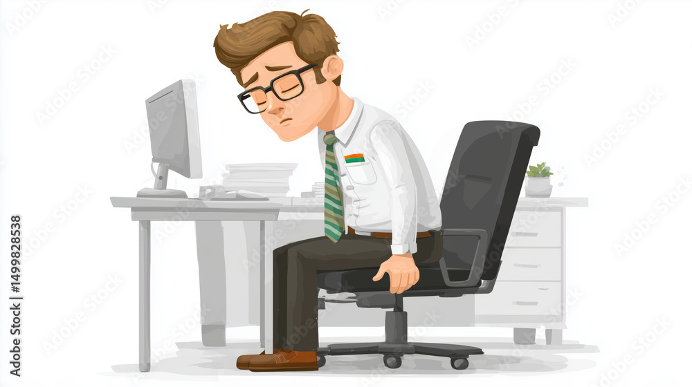 Sad office worker sitting alone in chair with head down in defeat Sad office worker sitting alone in chair with head down in defeat
