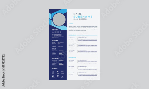 Corporate and professional resume curriculum template design