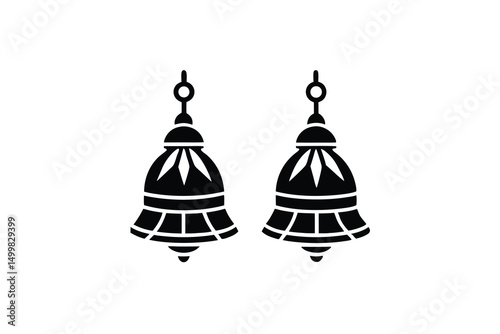 Elegant bell shaped silhouette earrings fashion jewelry design