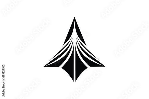 Abstract black arrowhead silhouette design logo