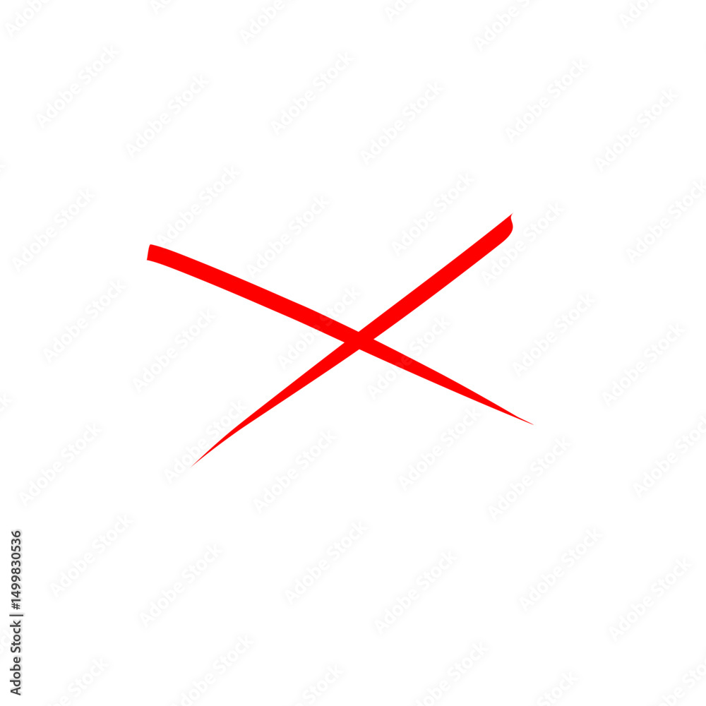 Obraz premium Red Cross Out The Line