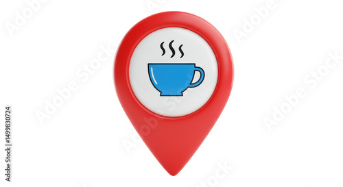 Isolated Coffee Shop Location Pin