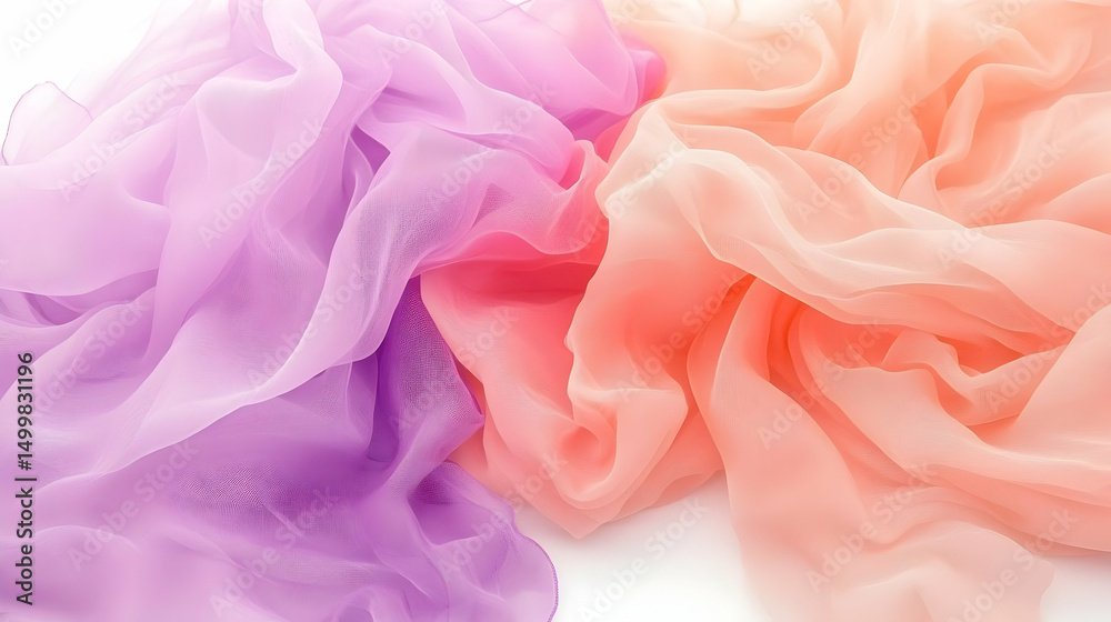 Fototapeta premium Colorful Fabric Gradient Texture On White Background