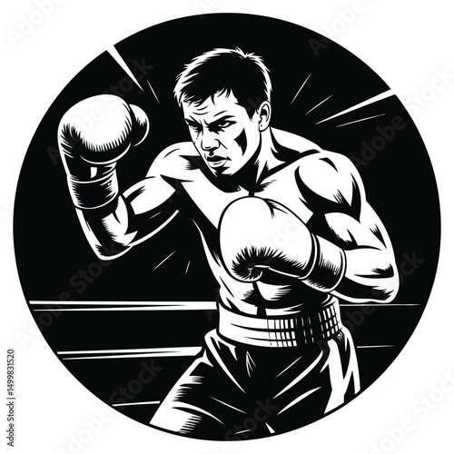boxer girl with boxing gloves