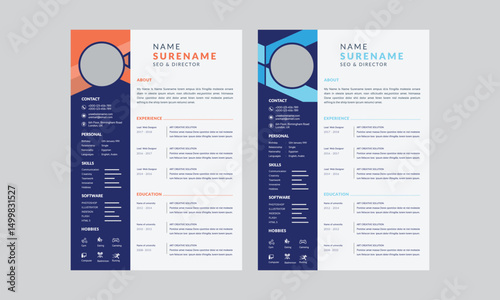 Corporate and professional resume curriculum template design