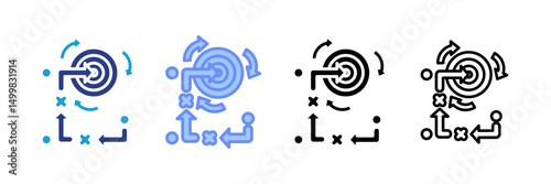 Strategy Icon Set Multiple Style Collection