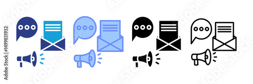 Email Campaign Icon Set Multiple Style Collection