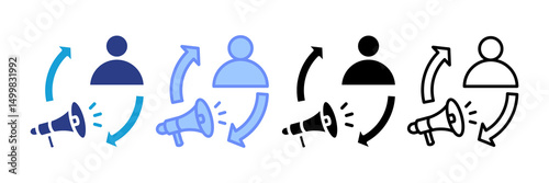 Influencer Marketing Icon Set Multiple Style Collection