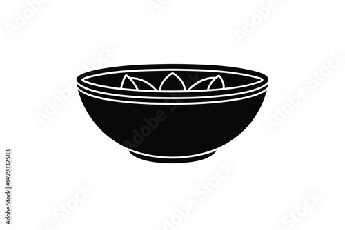 Simple silhouette of a bowl with food