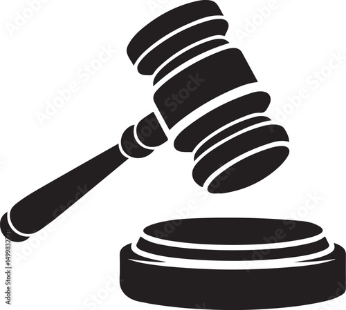 judge hammer silhouette vector illustration. justice gavel silhouette vector
