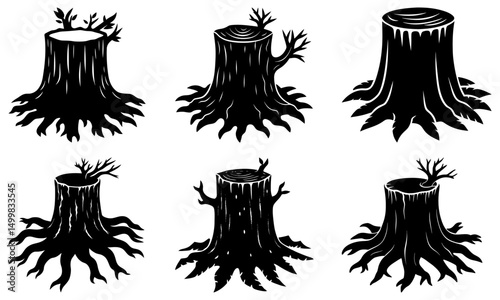 Tree Stump Silhouette vector illustration