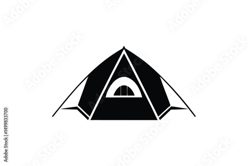 Camping tent silhouette icon outdoor adventure symbol