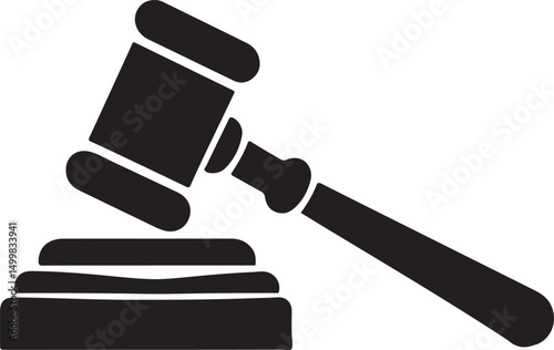 judge hammer silhouette vector illustration. justice gavel silhouette vector
