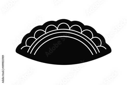 Delicious pierogi silhouette polish food dumpling icon