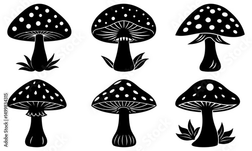 Toadstool Silhouette vector illustration