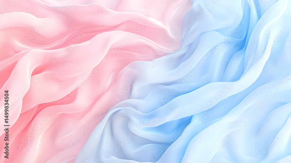 Obraz premium Pastel Pink And Blue Fabric Texture Background