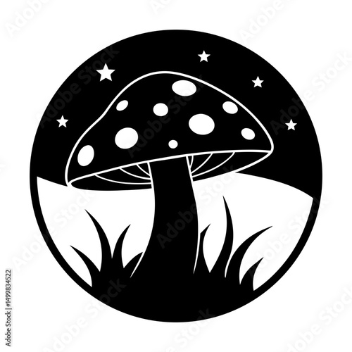 Toadstool Silhouette vector illustration