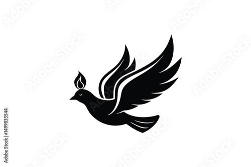 Holy spirit dove silhouette spiritual symbol peace