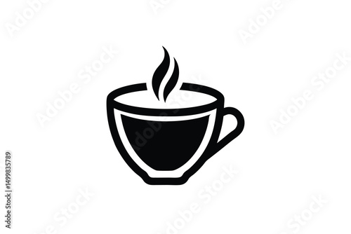 Hot coffee cup silhouette simple icon design