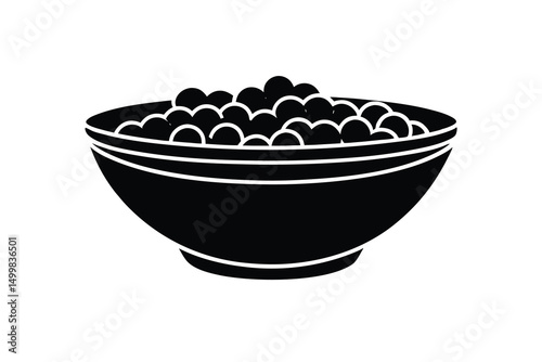 A silhouette of a bowl filled with cereal