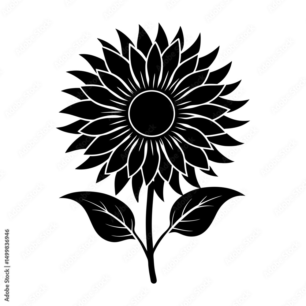 Fototapeta premium Sunflower Silhouette vector illustration