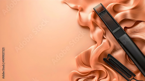 Stylish Orange Texture With Black Design Element