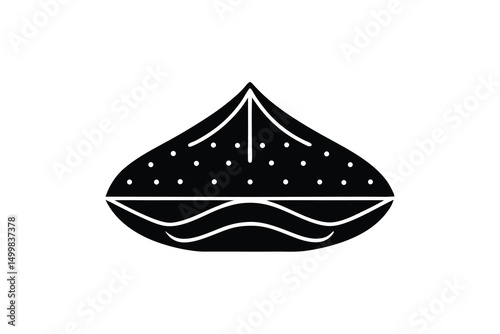 Delicious traditional asian steamed bun silhouette