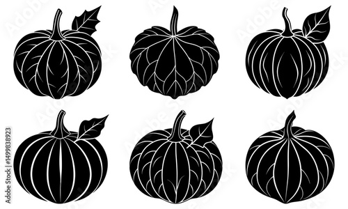 Pumpkin Leaf Silhouette vector illustration
