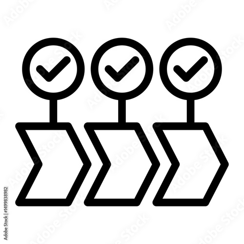 An icon showing the value chain process. Great for illustrating business operations, strategic planning, and production workflows. (Outline Style)
