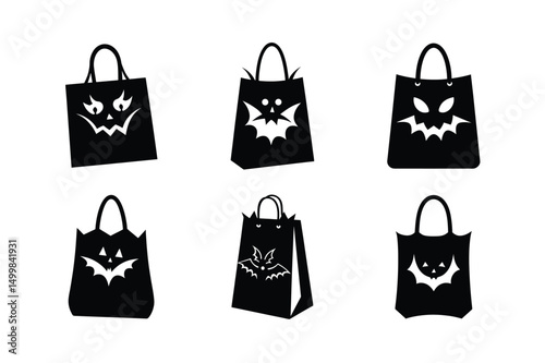 Halloween sopping Bag silhouette vector bundle  illustration, Halloween sopping Bag silhouette 