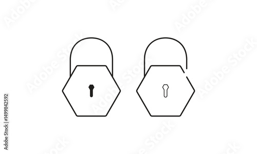 Lock Icon Vector Art and Design. The left icon signifies secure, encrypted access, while the right represents authorized entry