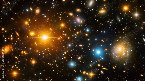 Wallpaper Mural Cosmic scene filled with bright stars, planets, and nebulae.  Torontodigital.ca
