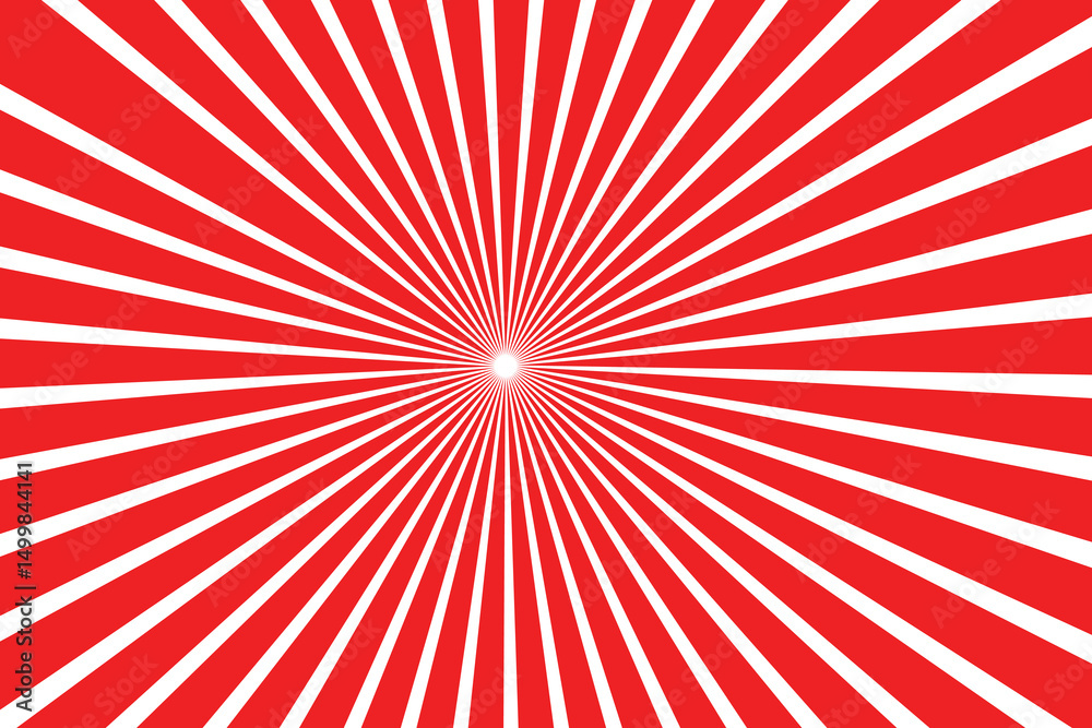 Fototapeta premium Red sun rays retro with paper texture background.