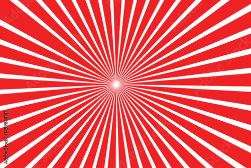 Red sun rays retro with paper texture background.