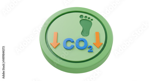 Isolated CO2 Reduction Footprint Green Icon