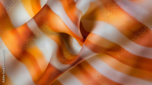Orange And White Abstract Fabric Texture