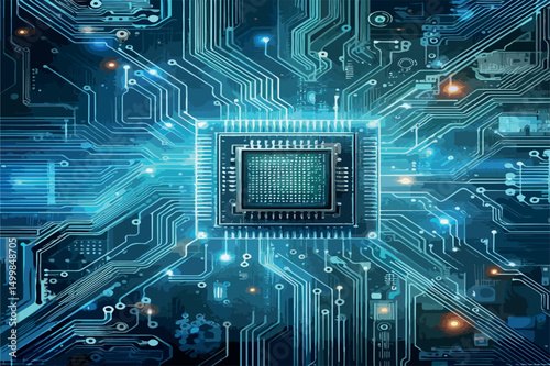 Abstract computer motherboard background vector .