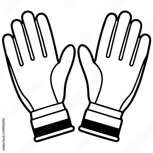 Protective gloves in simple design with open palms  