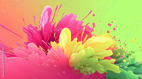 Abstract Colorful Paint Explosion