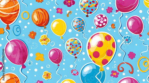 Colorful Balloon Pattern Background Design